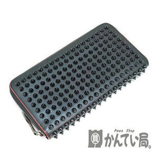 Christian Louboutin long Wallet black red studs